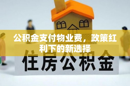 三沙公积金支付物业费，政策红利下的新选择