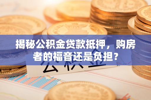 三沙揭秘公积金贷款抵押，购房者的福音还是负担？
